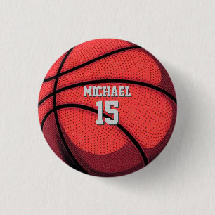 Basketbal Jouw naam Pop Art Ronde Button 3,2 Cm