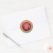 Basketbal Jouw naam Pop Art Ronde Sticker (Envelop)