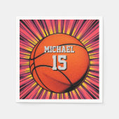 Basketbal Jouw naam Pop Art Servet (Voorkant)