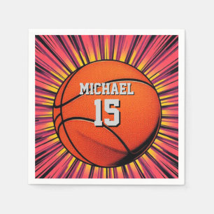 Basketbal Jouw naam Pop Art Servet