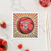 Basketbal Jouw naam Pop Art Servet (Insitu)