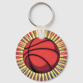 Basketbal Jouw naam Pop Art Sleutelhanger (Achterkant)