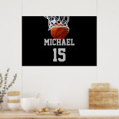 Basketbal Jouw Naam Poster (Keuken)