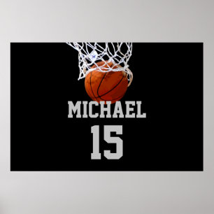 Basketbal Jouw Naam Poster