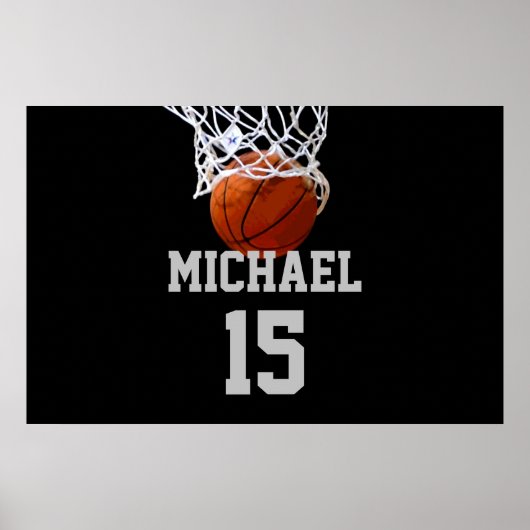 Basketbal Jouw Naam Poster (Voorkant)