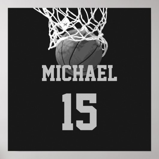 Basketbal Jouw Naam Poster (Voorkant)