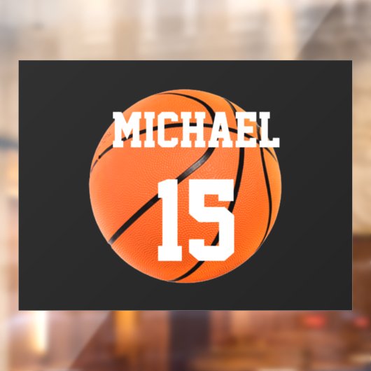 Basketbal Jouw Naam Raamsticker (Vel 2)