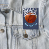 Basketbal Jouw Naam Tekst Bericht Slogan Aangepast Button (Insitu)