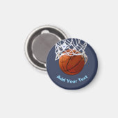 Basketbal Jouw Naam Tekst Bericht Slogan Aangepast Magneet (Voorkant / Achterkant)