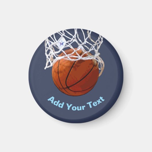 Basketbal Jouw Naam Tekst Bericht Slogan Aangepast Magneet (Voorkant)