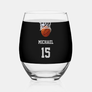 Basketbal Jouw Naam Wijnglas Zonder Voet