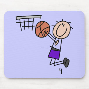 Basketbal Jump Shot - Paarse T-shirts en Cadeaus Muismat