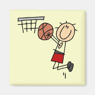 Basketbal Jump Shot Rode T-shirts en Cadeaus Magneet