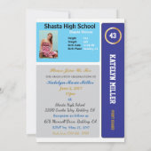 Basketbal Kaart W / Stats Afstudeerder Uitnodiging (Achterkant)