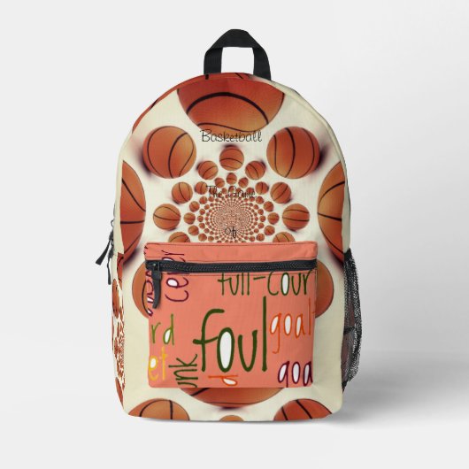 Basketbal Kaleidoscoop Spel van Kampioenen Bedrukte Rugzak (Voorkant)
