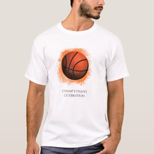Basketbal kampioen basketbal uitje viering t-shirt (Voorkant)