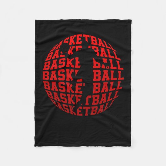 Basketbal kampioen basketbalspeler fans retro fleece deken (Voorkant)