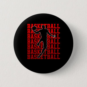 Basketbal kampioen basketbalspeler fans retro ronde button 5,7 cm