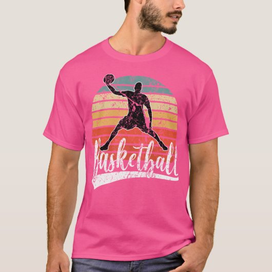Basketbal kampioen basketbalspeler fans retro t-shirt (Voorkant)