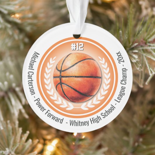 Basketbal Kampioen Team Monogram Ornament (Boom)