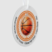 Basketbal Kampioen Team Monogram Ornament (voorkant)