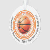 Basketbal Kampioen Team Monogram Ornament (voorkant)
