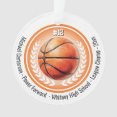 Basketbal Kampioen Team Monogram Ornament (voorkant)