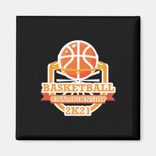 Basketbal Kampioenschap Vintage Magneet (Voorkant)