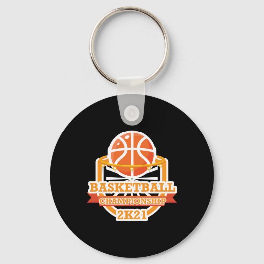 Basketbal Kampioenschap Vintage Sleutelhanger (Voorkant)