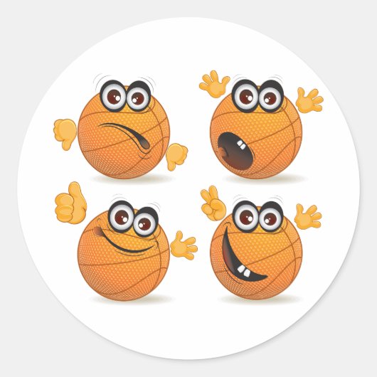 Basketbal Karakters Stickers (Voorkant)