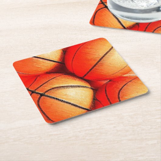 Basketbal Kartonnen Onderzetters (Schuin)