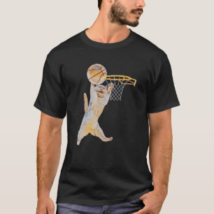Basketbal Kat Sprong Schot Grappige Kat Sport Fan T-shirt