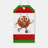 Basketbal Kerst cadeau label Cadeaulabel (Voorkant)