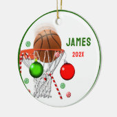 Basketbal Kerst Collectie Keramisch Ornament (Links)