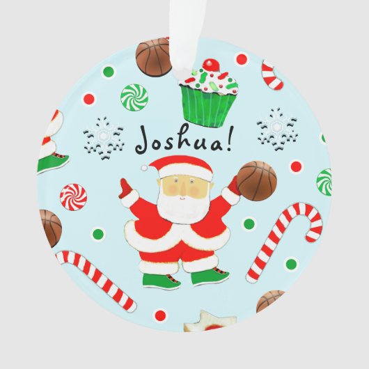 Basketbal Kerst Collectie Ornament (voorkant)