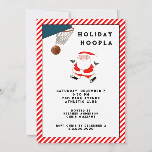 Basketbal Kerst Feestje Kaart (Voorkant)