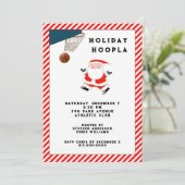 Basketbal Kerst Feestje Kaart (Staand voorkant)