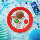 Basketbal Kerst Feestje Papieren Bordje (Feest)