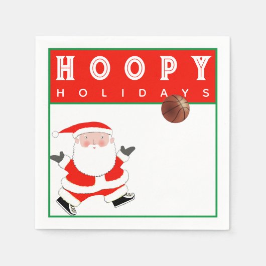 Basketbal Kerst Feestje Servet (Voorkant)