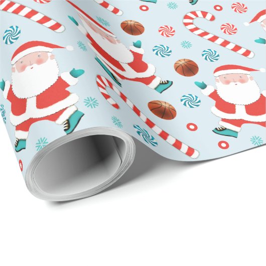 Basketbal Kerst Geschenk Cadeaupapier (Rol Hoek)