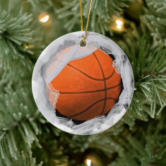 Basketbal Kerst Geschenk Keramisch Ornament (Boom)