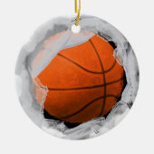 Basketbal Kerst Geschenk Keramisch Ornament (Voorkant)