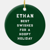 Basketbal Kerst Geschenk Keramisch Ornament (Achterkant)