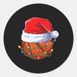 Basketbal kerst jongen kleding.png ronde sticker