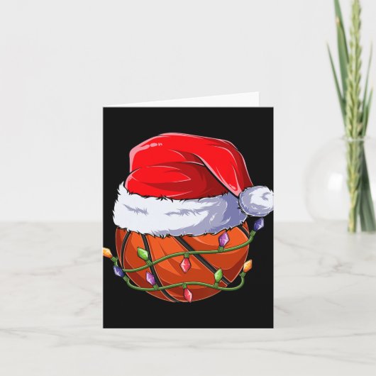 Basketbal Kerst Jongens Kleding, Grappige Kerstman Kaart (Voorkant)