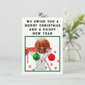 Basketbal Kerst Kaarten (Staand voorkant)