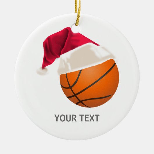 basketbal kerst keramisch ornament (Voorkant)