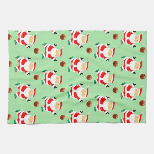 Basketbal Kerst Keuken Handdoek (Horizontaal)