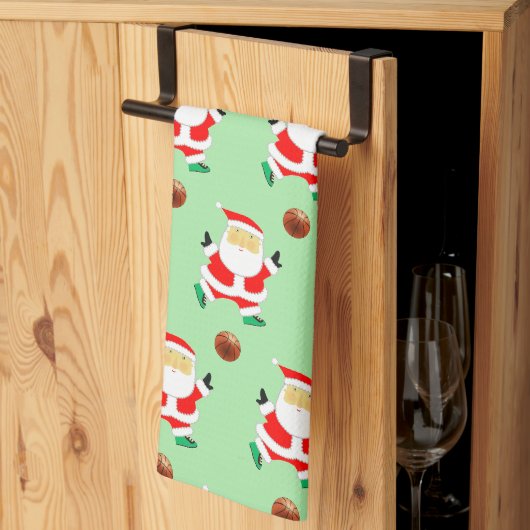 Basketbal Kerst Keukenhanddoek (Derde Gevouwen)