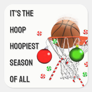 Basketbal Kerst Klassieker Ronde Sticker